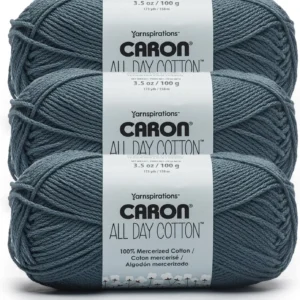 100% Mercerized Cotton Yarn 3 Pack of 173 Yards Country Blue, Worsted Weight #4