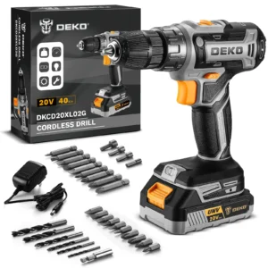 DEKO 20V Women's Cordless Drill with Battery and Charger 20V Drill Driver Kit