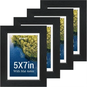5x7 Picture Frame Set 4 Pack  Tempered Glass